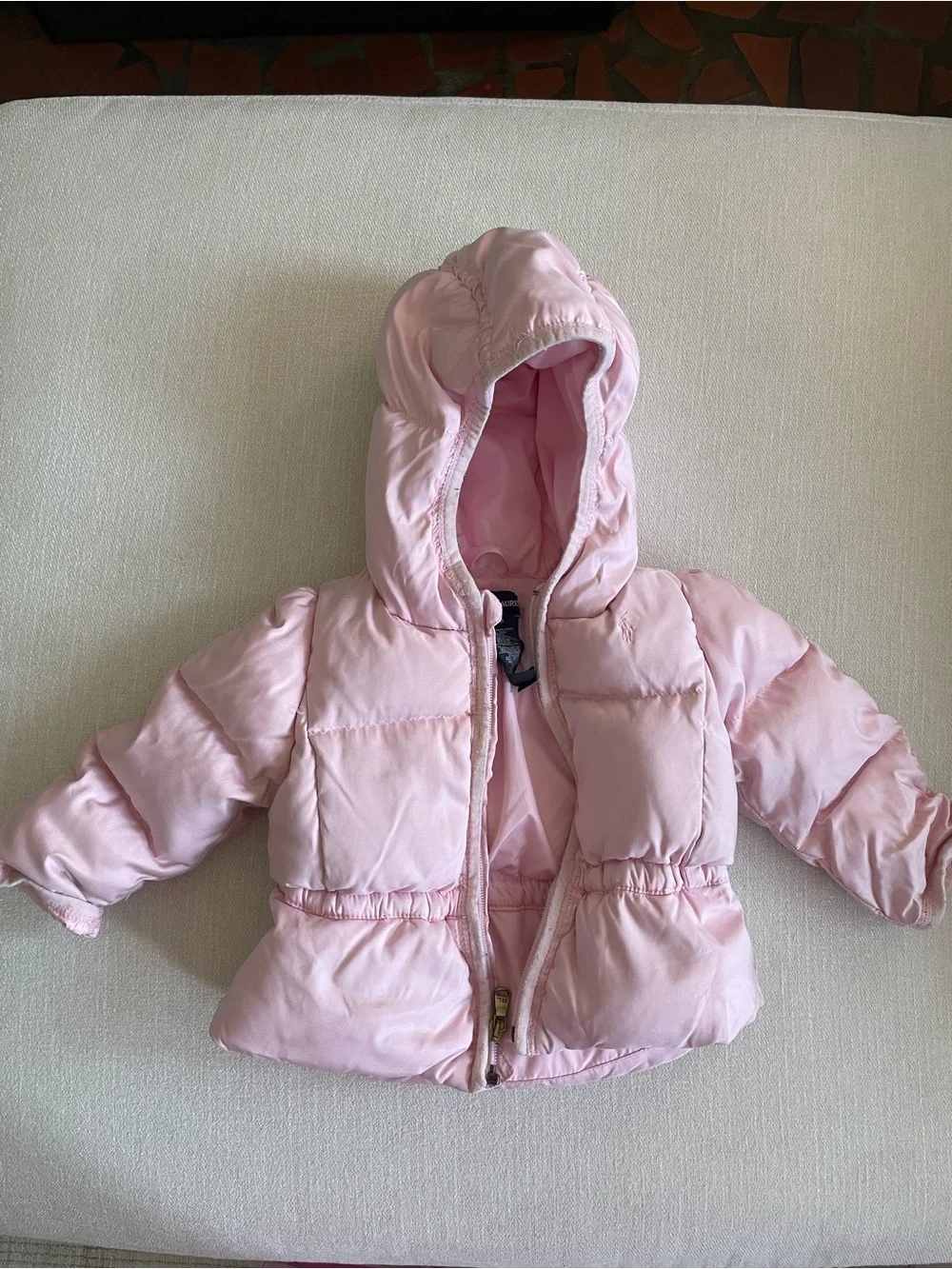 Ralph Lauren Light Pink Quilted Puffer Jacket with Hood